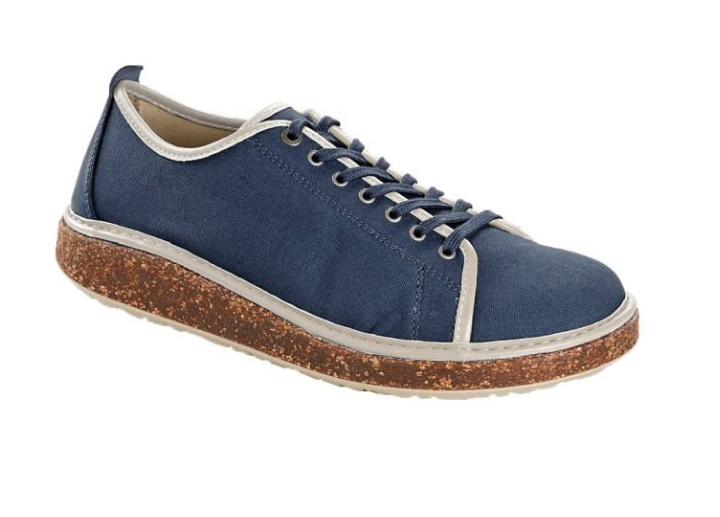 Birkenstock Santa Cruz Textile White Navy Narrow