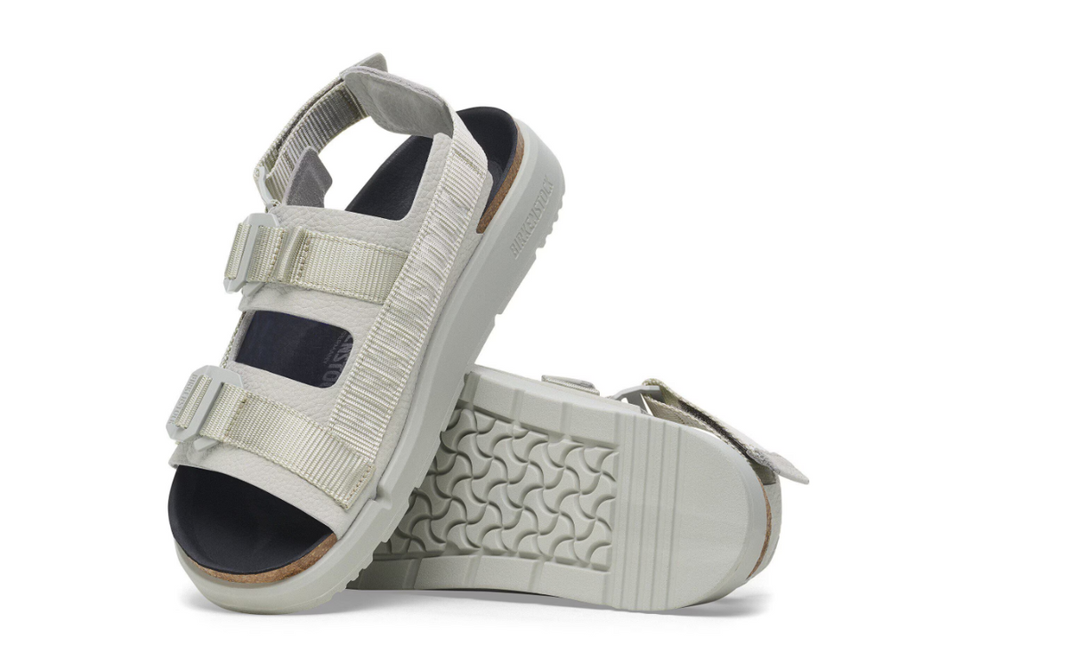Birkenstock Shinjuku Natural Leather/Textile Mineral Gray Regular