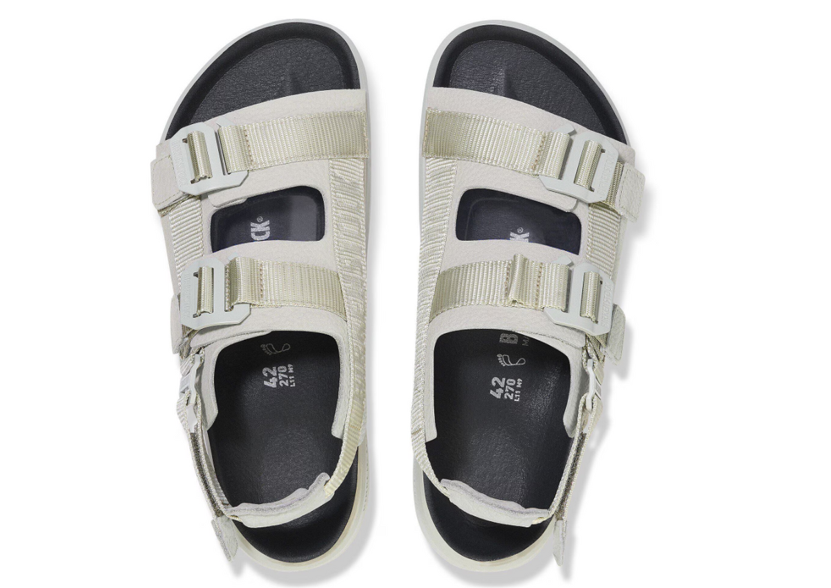 Birkenstock Shinjuku Natural Leather/Textile Mineral Gray Regular