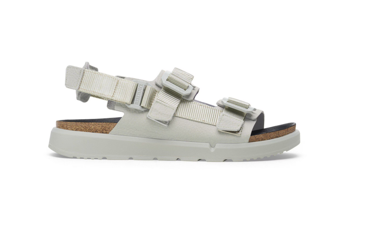 Birkenstock Shinjuku Natural Leather/Textile Mineral Gray Regular