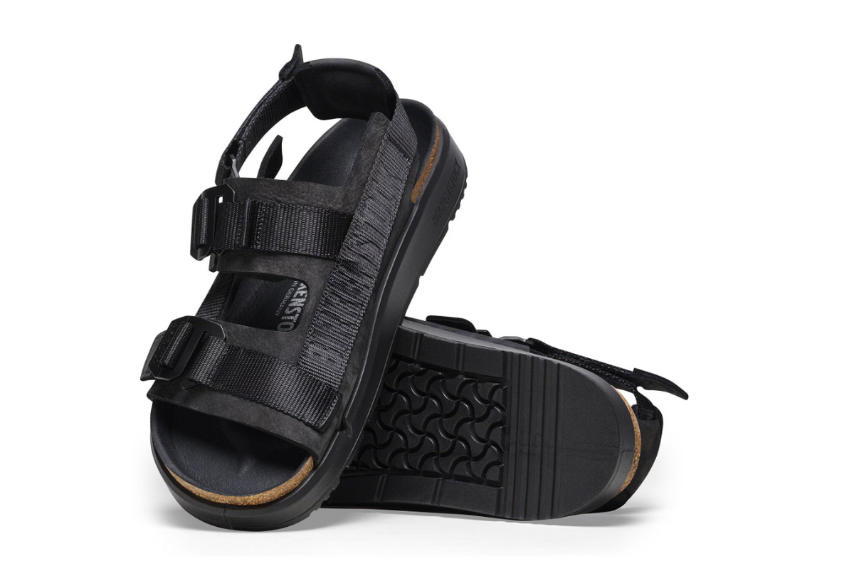 Birkenstock Shinjuku Natural Leather/Textile Black Sandals Regular