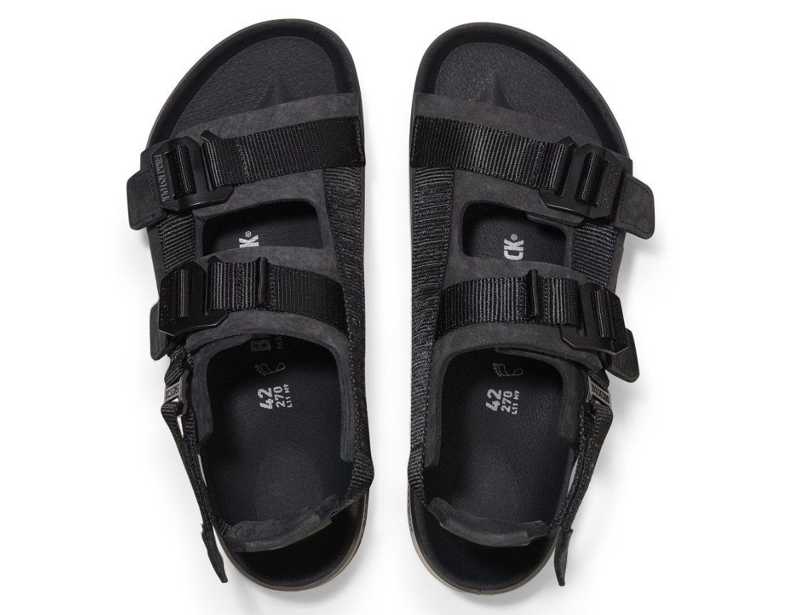 Birkenstock Shinjuku Natural Leather/Textile Black Sandals Regular