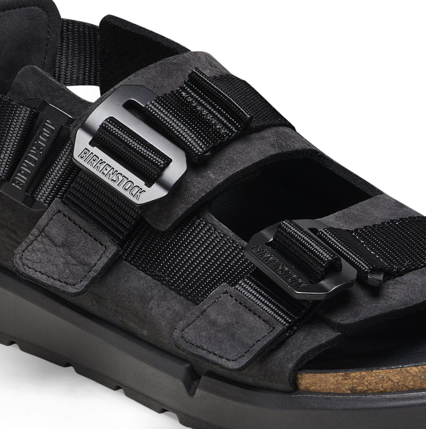 Birkenstock Shinjuku Natural Leather/Textile Black Sandals Regular