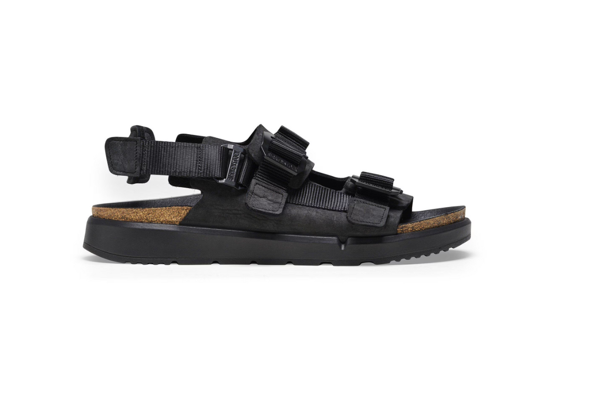 Birkenstock Shinjuku Natural Leather/Textile Black Sandals Regular