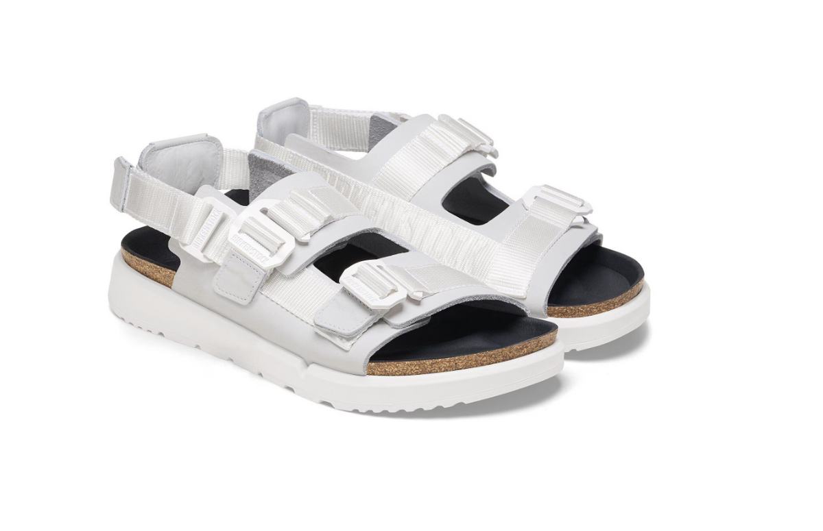 Birkenstock Shinjuku Natural Leather/Textile Antique White Regular