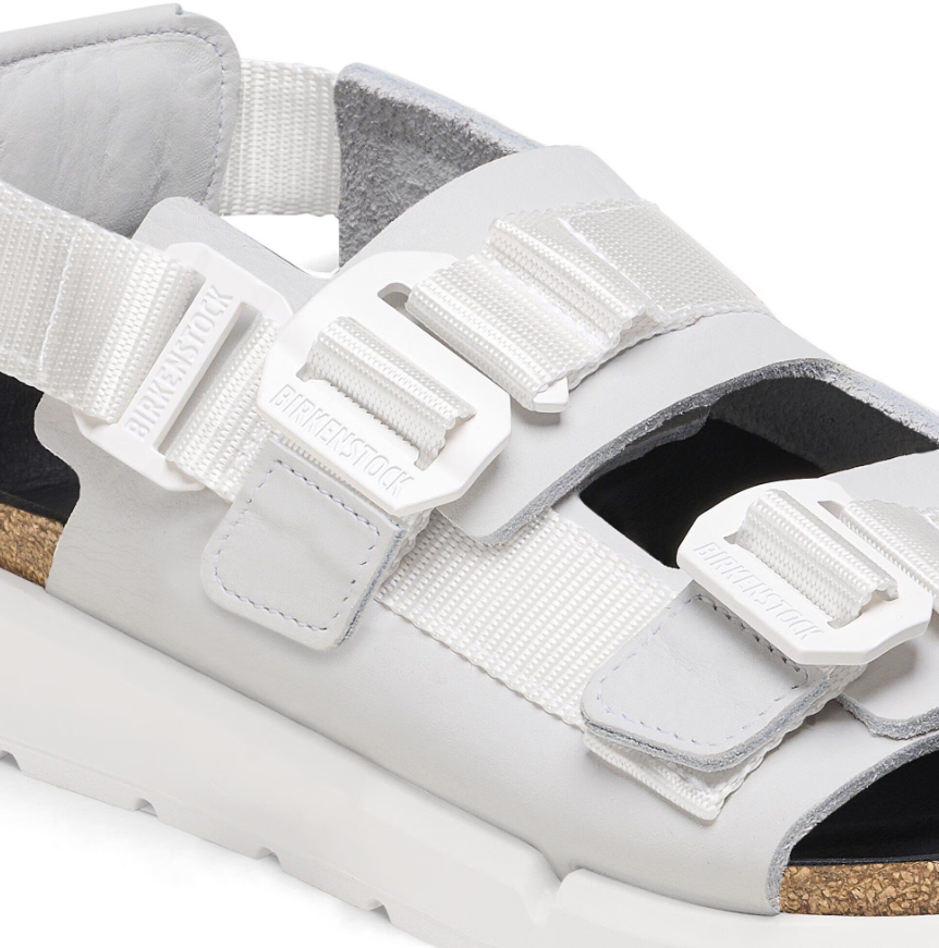 Birkenstock Shinjuku Natural Leather/Textile Antique White Regular