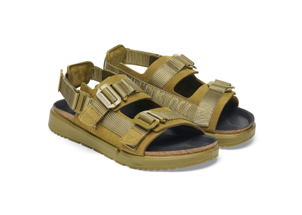 Birkenstock Shinjuku Natural Leather/Textile Pine Green Regular