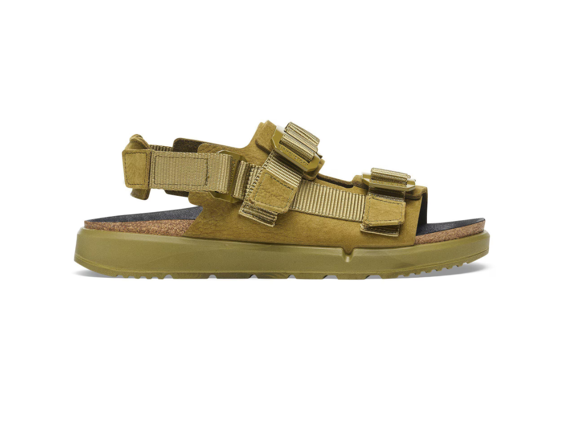 Birkenstock Shinjuku Natural Leather/Textile Pine Green Regular