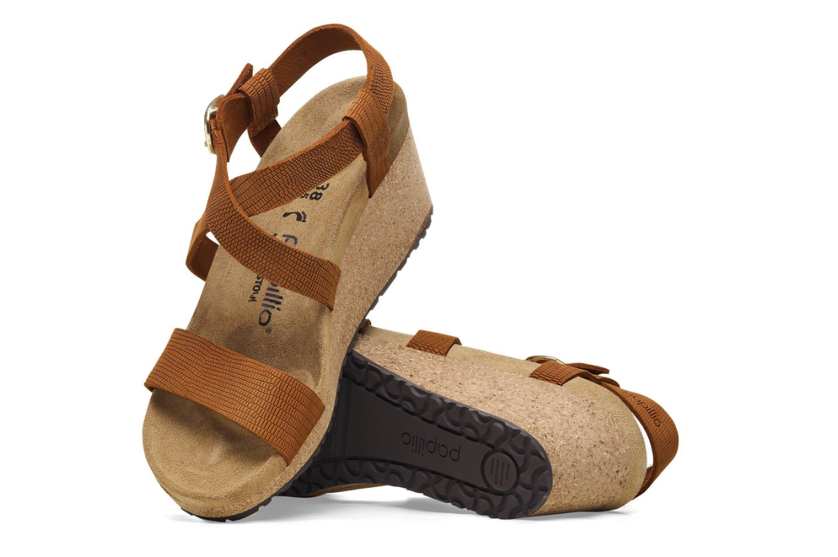 Birkenstock Sibyl Embossed Burnt Leather - Orange, Narrow
