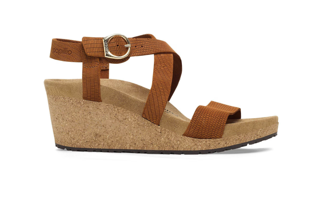 Birkenstock Sibyl Embossed Burnt Leather - Orange, Narrow