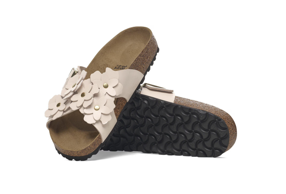 Birkenstock Siena Flower Embellishment Leather Sandals - Light Rose, Narrow