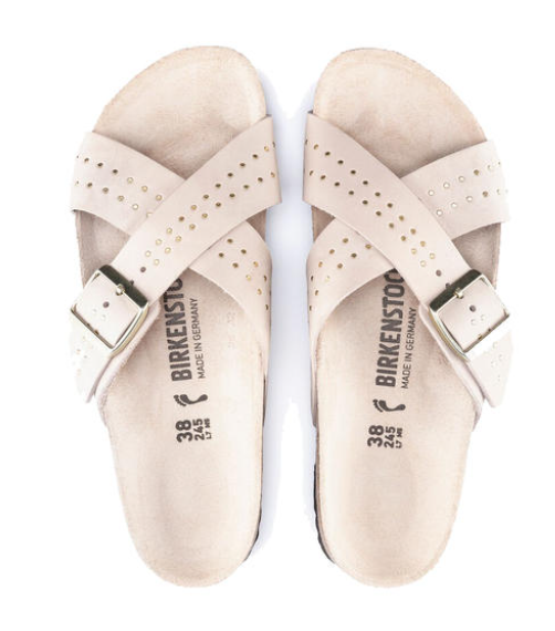 Birkenstock Siena Light Rose Rivets Nubuck Leather Narrow