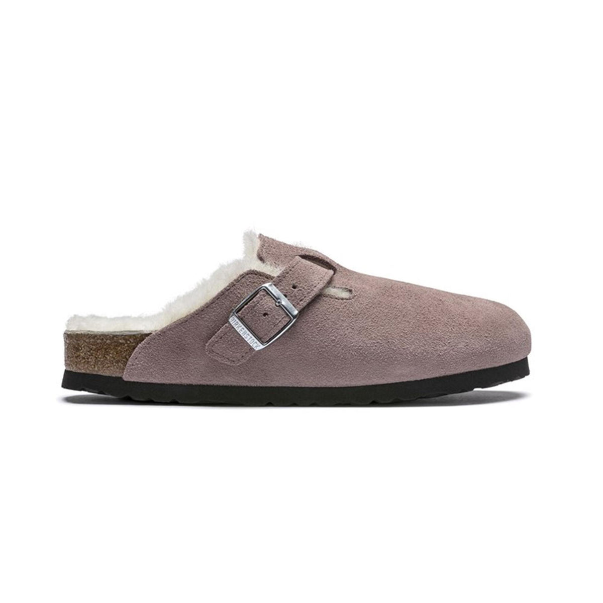 Birkenstock Boston Shearling Shearling Suede Leather Clogs - Lavender Blush - Narrow