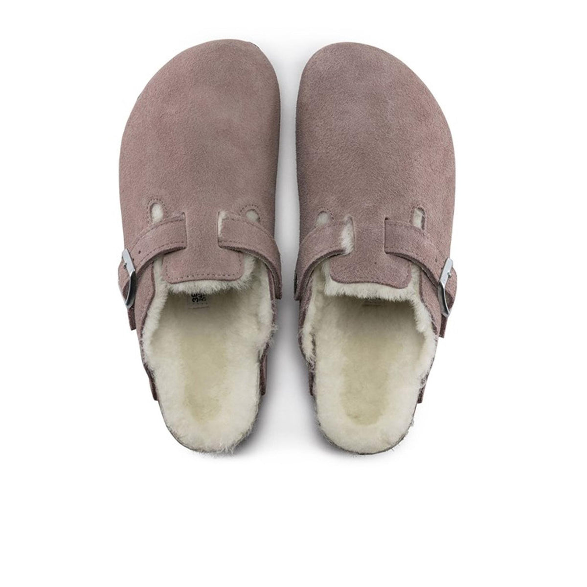 Birkenstock Boston Shearling Shearling Suede Leather Clogs - Lavender Blush - Narrow