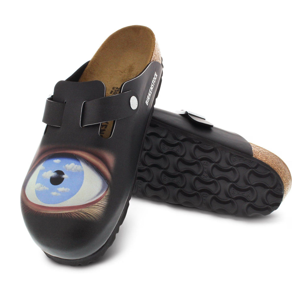 Birkenstock Boston Magritte Eye Birko-Flor Clogs - Black - Regular
