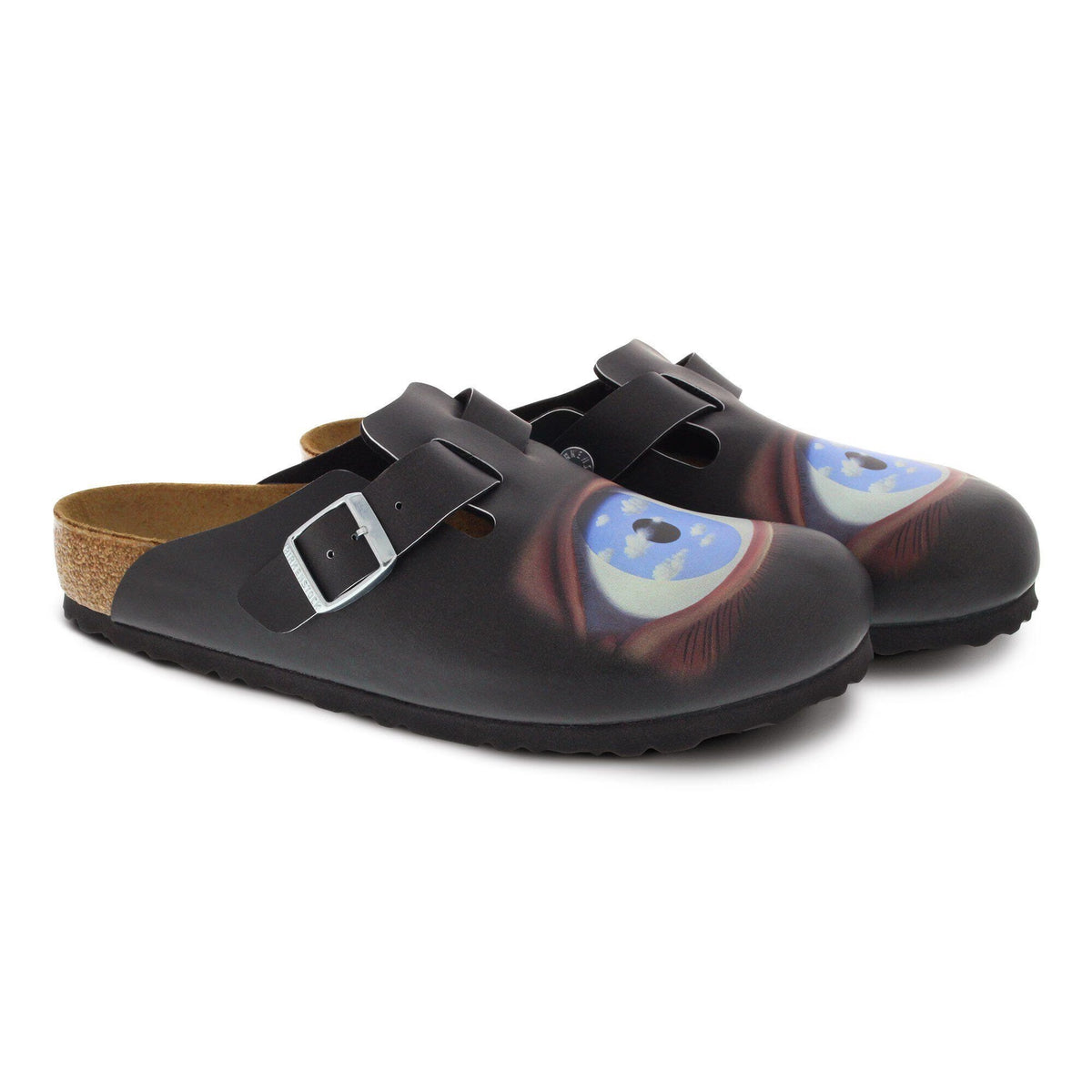 Birkenstock Boston Magritte Eye Birko-Flor Clogs - Black - Regular