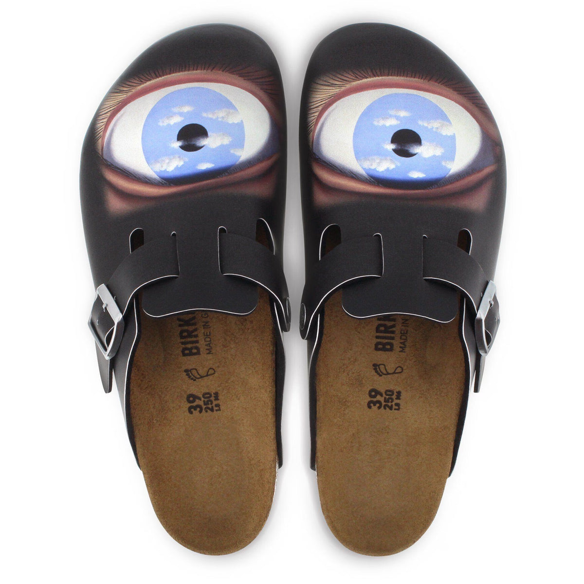 Birkenstock Boston Magritte Eye Birko-Flor Clogs - Black - Regular