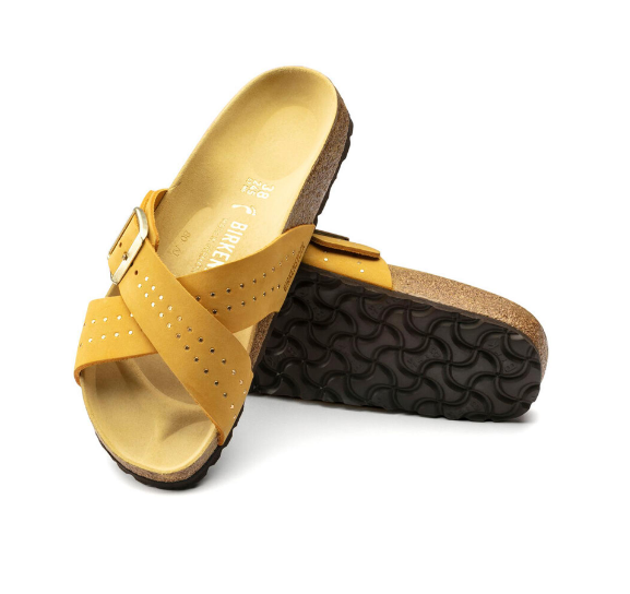 Birkenstock Siena Nu Rivet Nubuck Leather Ochre Narrow