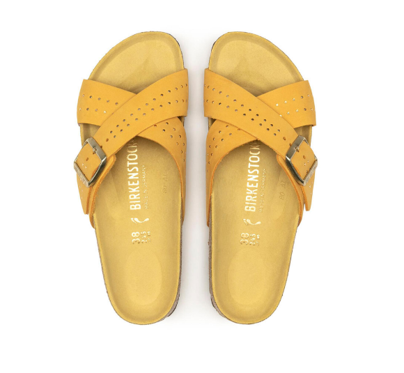 Birkenstock Siena Nu Rivet Nubuck Leather Ochre Narrow