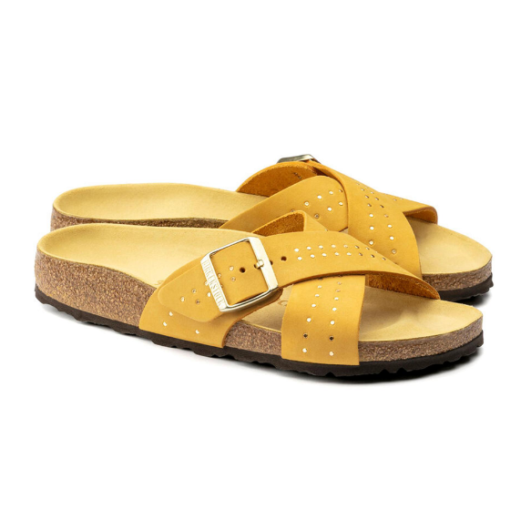 Birkenstock Siena Nu Rivet Nubuck Leather Ochre Narrow