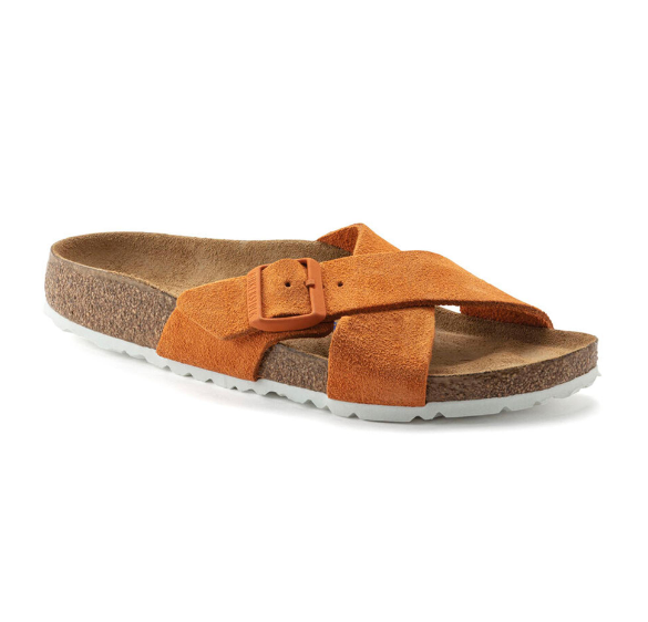 Birkenstock Siena Soft Footbed Suede Leather Russet Orange Narrow