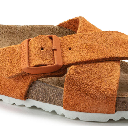 Birkenstock Siena Soft Footbed Suede Leather Russet Orange Narrow