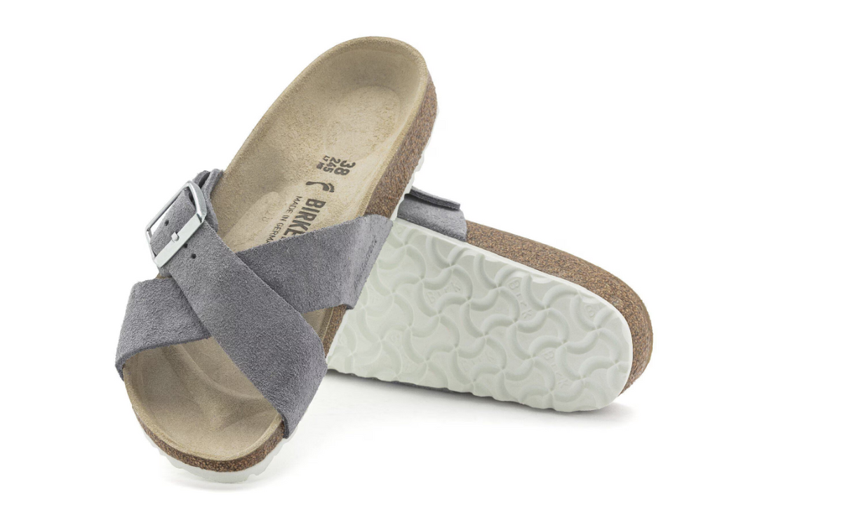 Birkenstock Siena Suede Leather Purple Fog Sandals Narrow