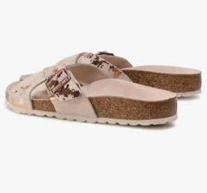 Birkenstock Siena Suede Leather Vintage Metallic Rose Copper Narrow