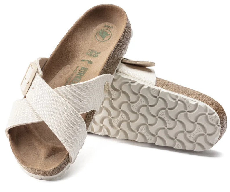 Birkenstock Siena Vegan Textile Eggshell Sandals Narrow