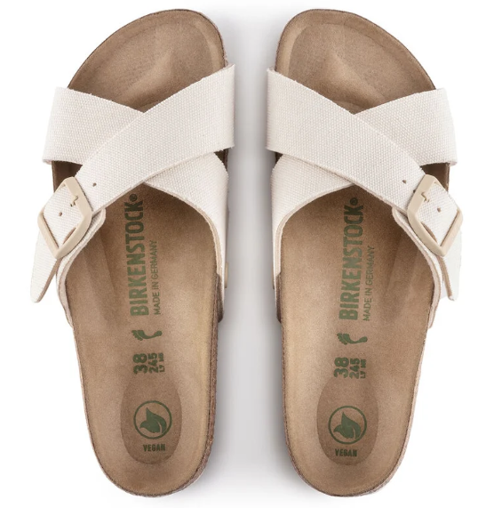 Birkenstock Siena Vegan Textile Eggshell Sandals Narrow