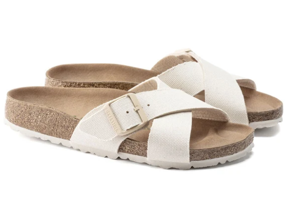 Birkenstock Siena Vegan Textile Eggshell Sandals Narrow