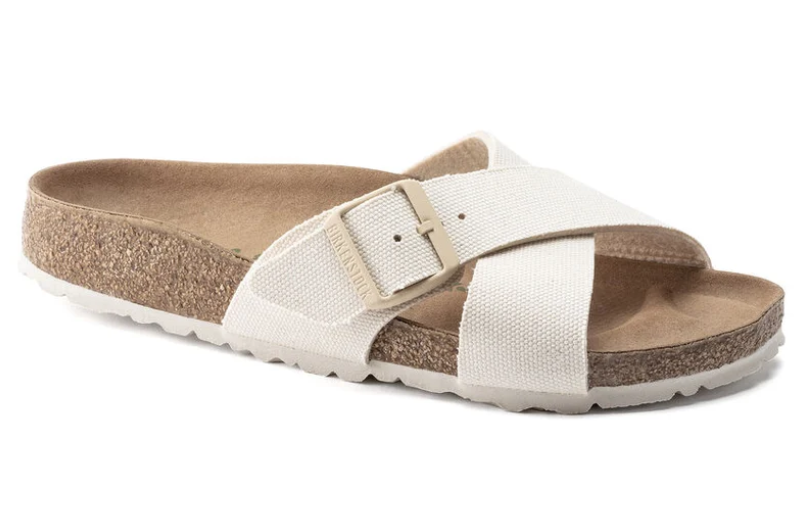 Birkenstock Siena Vegan Textile Eggshell Sandals Narrow