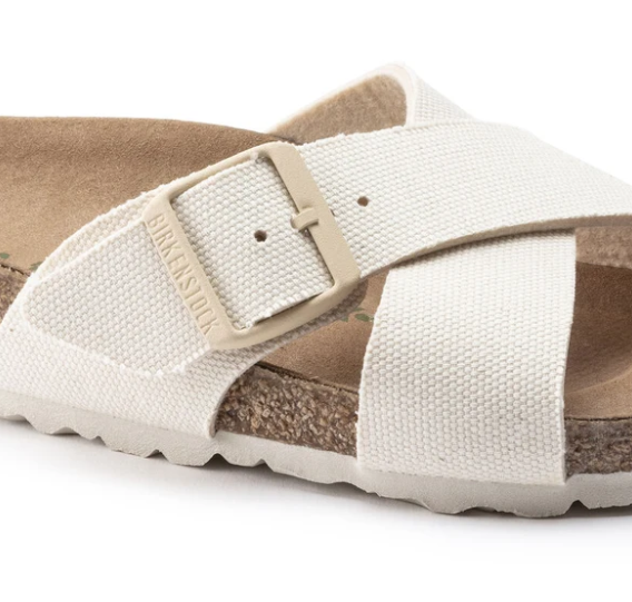 Birkenstock Siena Vegan Textile Eggshell Sandals Narrow