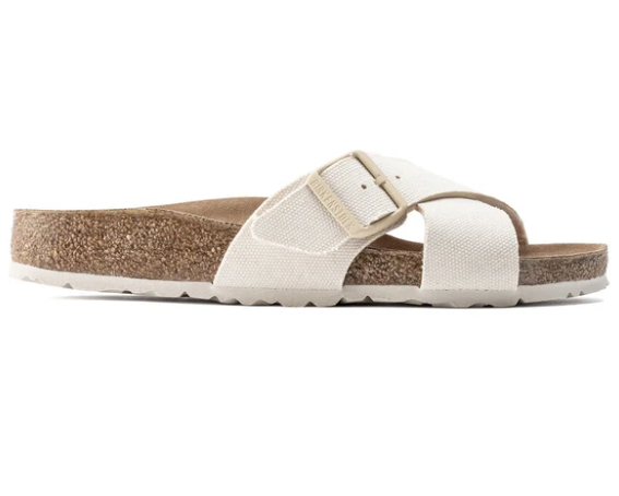 Birkenstock Siena Vegan Textile Eggshell Sandals Narrow
