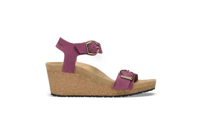 Birkenstock Soley Ring-Buckle Nubuck Leather Boysenberry Narrow