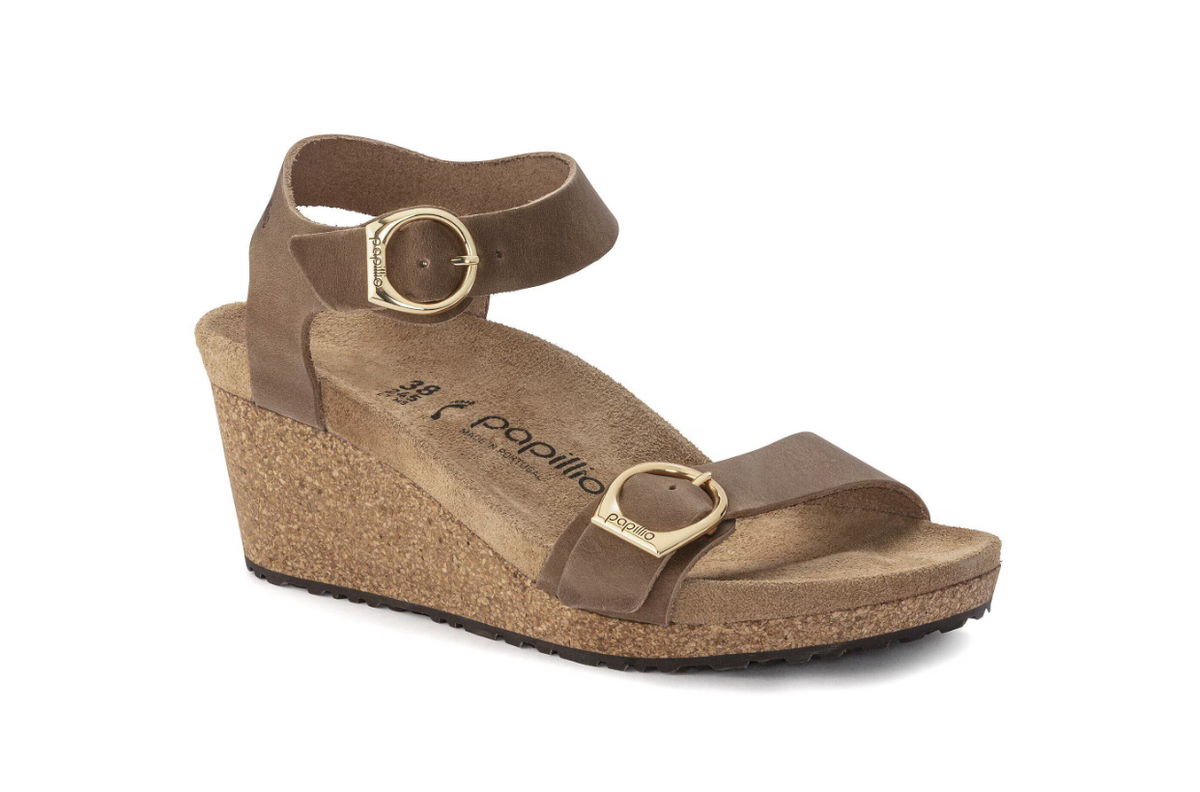 Papillio Soley Ring-Buckle Cognac Oiled Leather Sandal Narrow