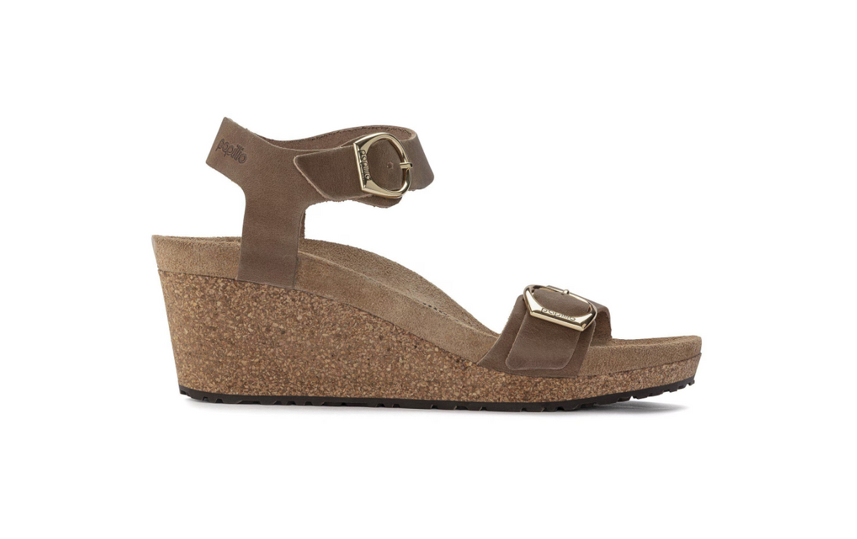 Papillio Soley Ring-Buckle Cognac Oiled Leather Sandal Narrow