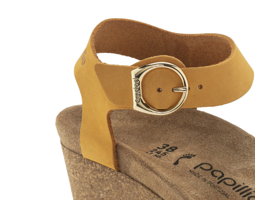 Birkenstock Soley Nubuck Leather Apricot Sandals Narrow