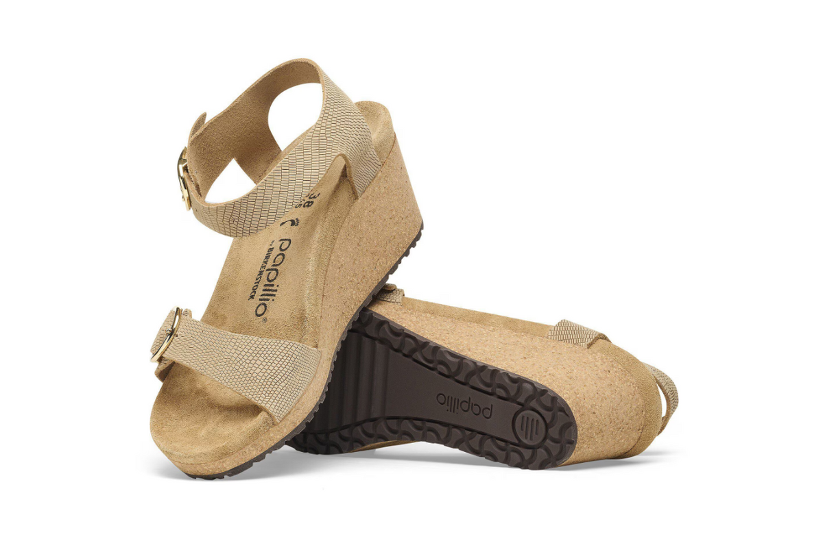 Birkenstock Soley Embossed Nubuck Leather Sandals - Sandcastle Narrow