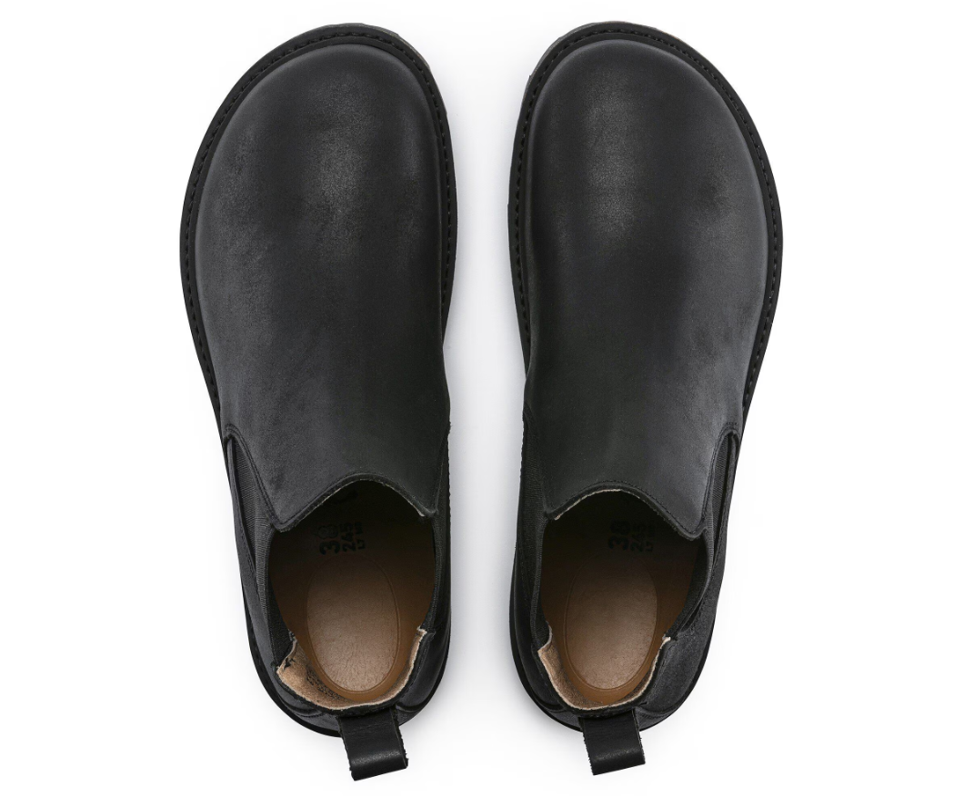 Birkenstock Stalon Nubuck Leather Chelsea Boots Black Narrow