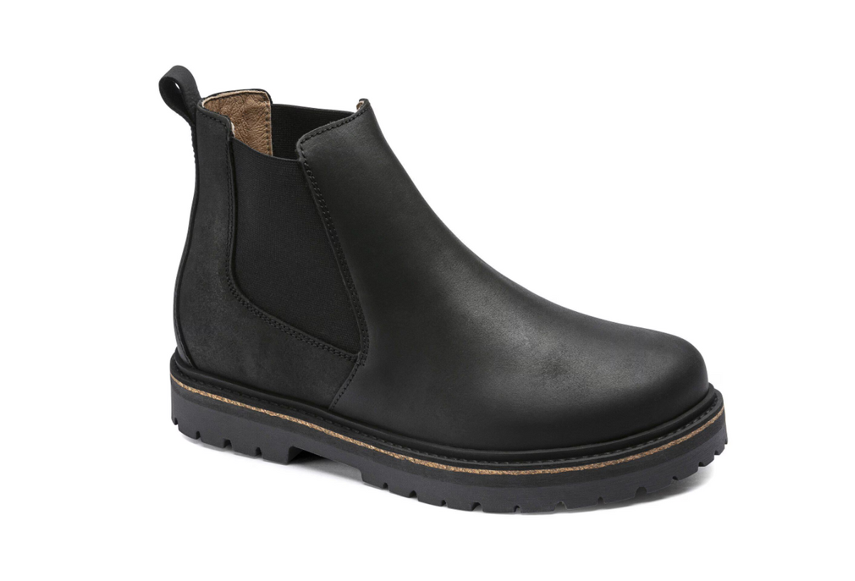 Birkenstock Stalon Nubuck Leather Chelsea Boots Black Narrow