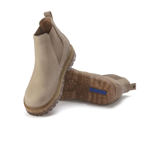 Birkenstock Stalon Nubuck Leather Chelsea Boots Sandcastle Narrow