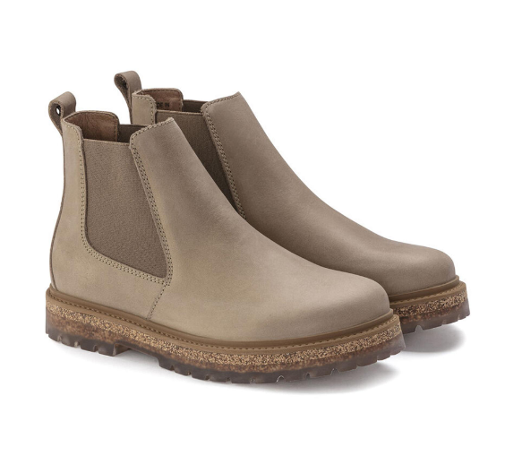 Birkenstock Stalon Nubuck Leather Chelsea Boots Sandcastle Narrow