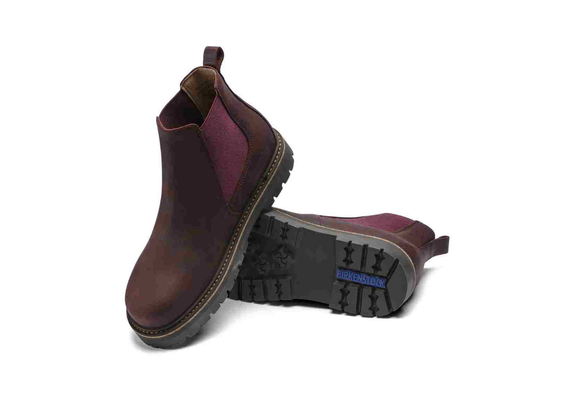 Birkenstock Stalon Women Nubuck Leather Burgundy Boots  Narrow