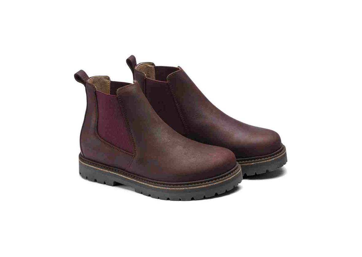 Birkenstock Stalon Women Nubuck Leather Burgundy Boots  Narrow