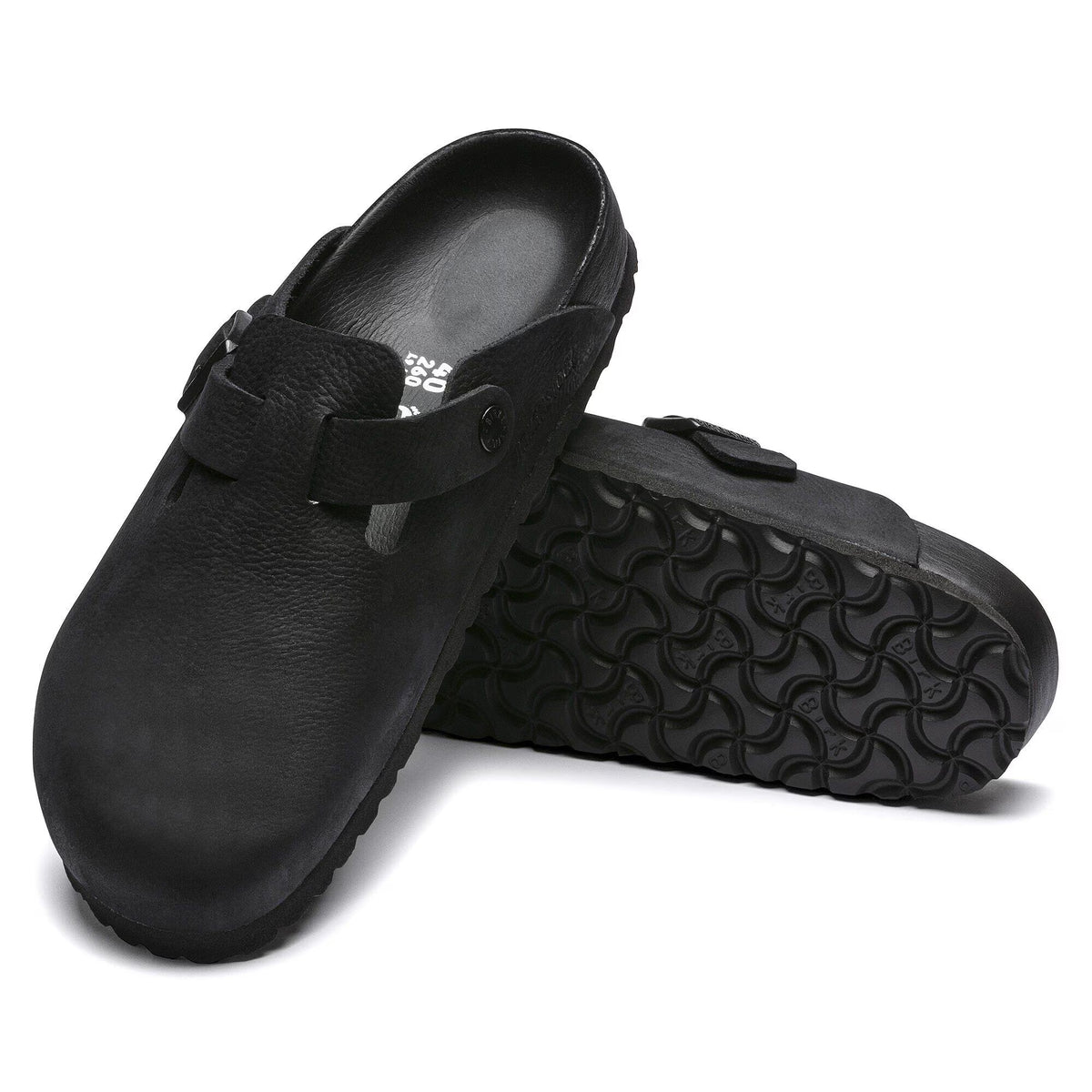 Birkenstock Boston Leather Clogs - Black - Narrow