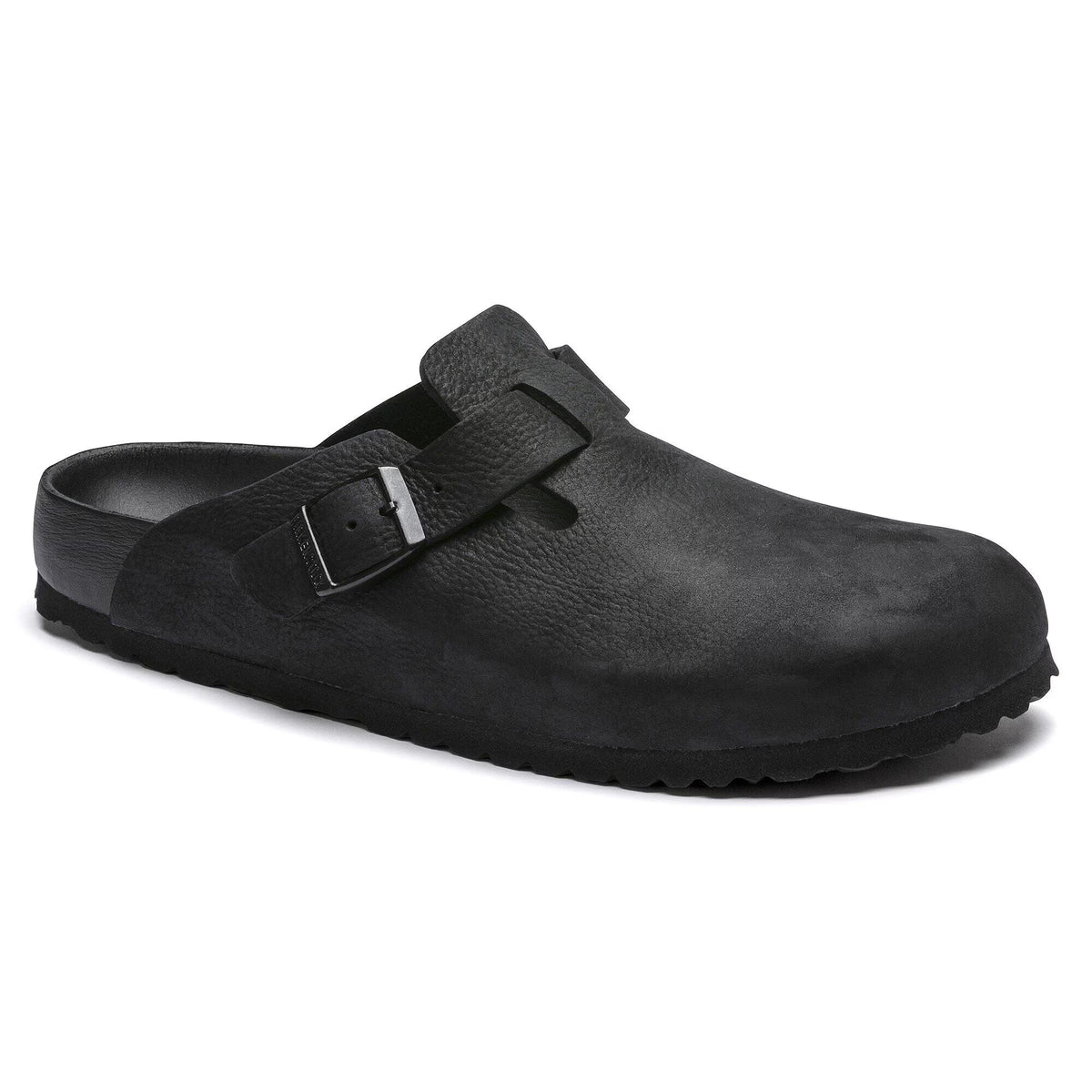 Birkenstock Boston Leather Clogs - Black - Narrow
