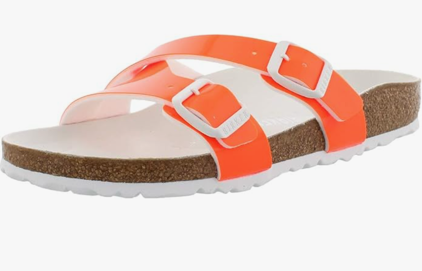 Birkenstock Yao Balance Birko-Flor Patent Neon Orange Narrow