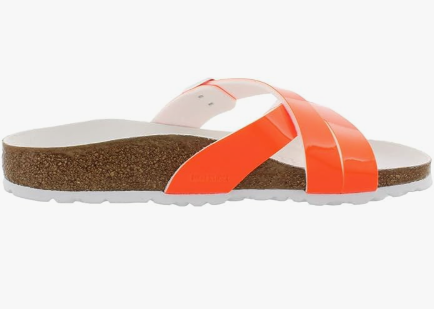 Birkenstock Yao Balance Birko-Flor Patent Neon Orange Narrow
