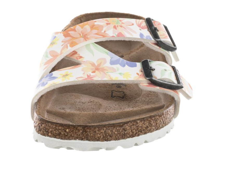 Birkenstock Yao Balance Birko-Flor Super Natural Flowers White Narrow